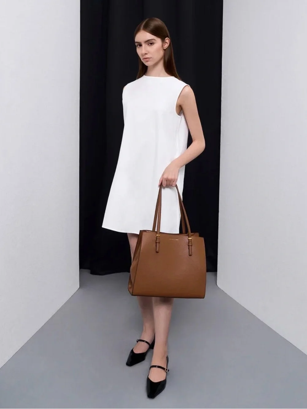 Charles & Kieth Sansa Tote Bag - Chocolate